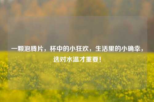 一颗泡腾片，杯中的小狂欢，生活里的小确幸，选对水温才重要！