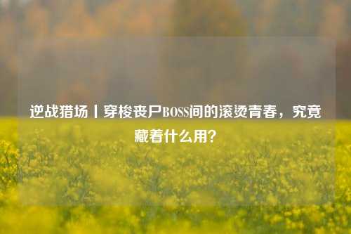 逆战猎场丨穿梭丧尸BOSS间的滚烫青春,究竟藏着什么用?
