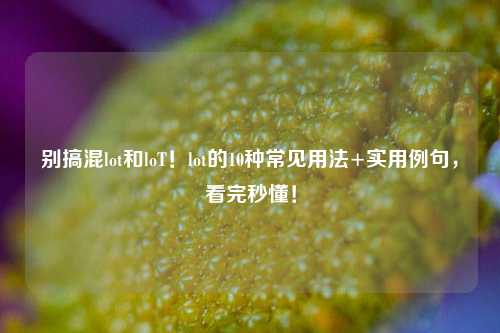 别搞混lot和loT！lot的10种常见用法+实用例句，看完秒懂！