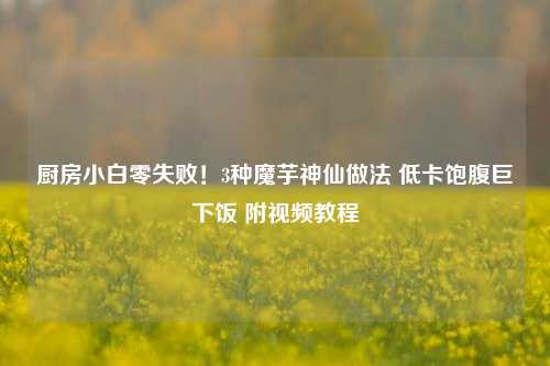 厨房小白零失败！3种魔芋神仙做法 低卡饱腹巨下饭 附视频教程