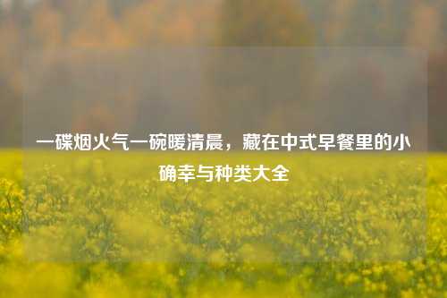一碟烟火气一碗暖清晨，藏在中式早餐里的小确幸与种类大全