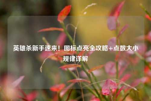 英雄杀新手速来！图标点亮全攻略+点数大小规律详解