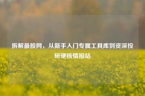 拆解最股网，从新手入门专属工具库到资深投研硬核情报站