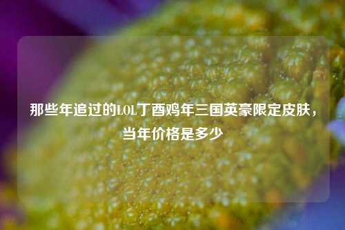 那些年追过的LOL丁酉鸡年三国英豪限定皮肤，当年价格是多少