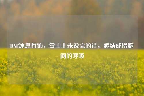 DNF冰息首饰，雪山上未说完的诗，凝结成指腕间的呼吸