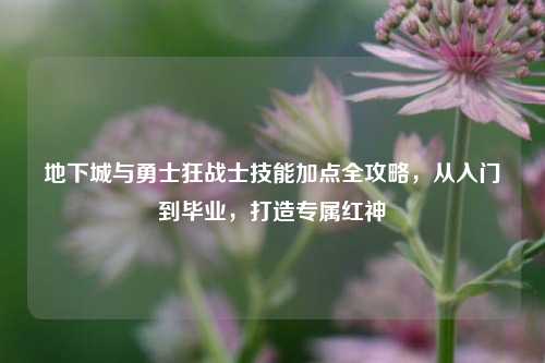 地下城与勇士狂战士技能加点全攻略，从入门到毕业，打造专属红神